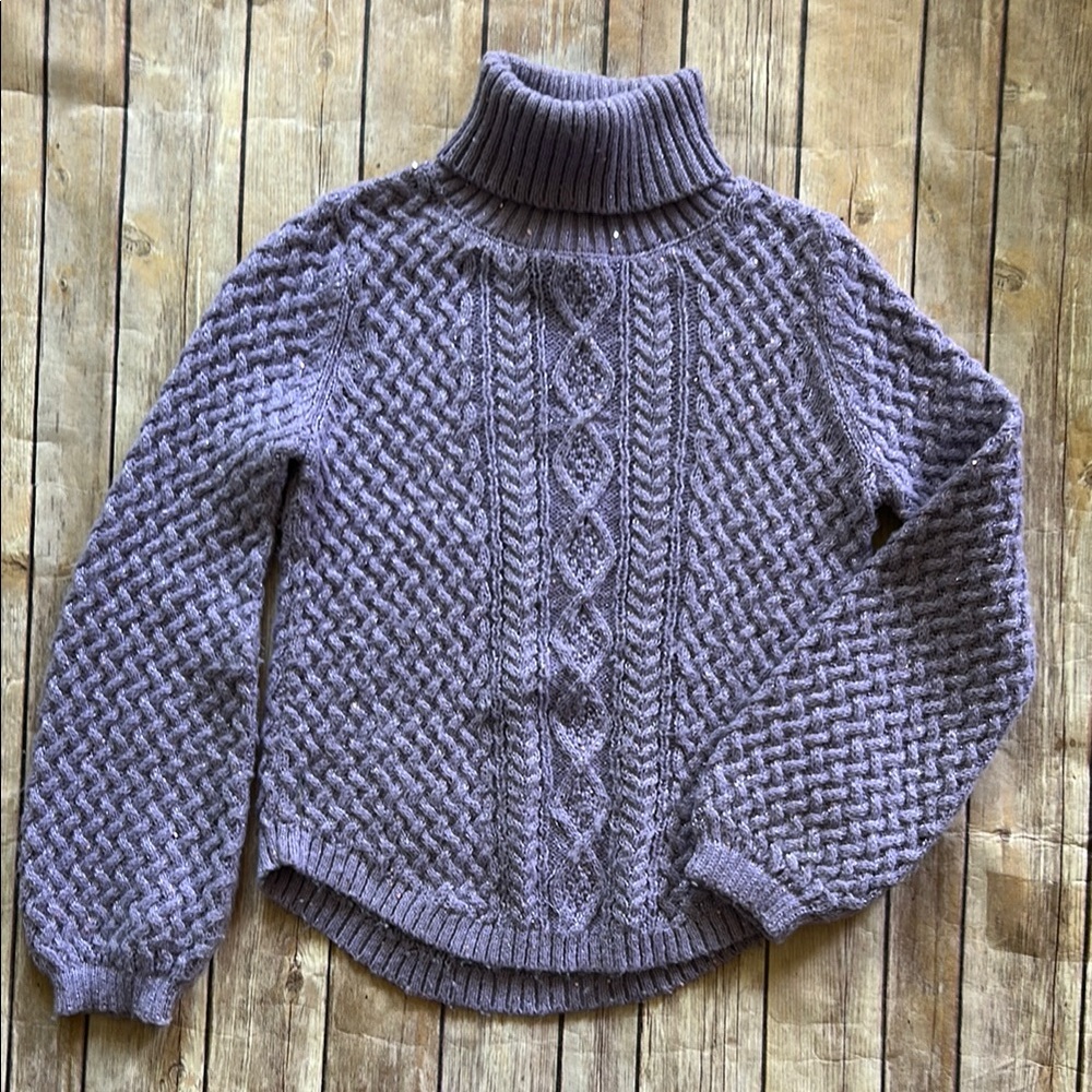 Cupcakes & Cashmere Lavender Cable Knit Sweater